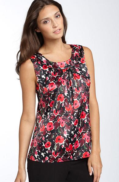 Semantiks Satin Loop Trim Blouse in Painted Blossom, Nordstrom.com